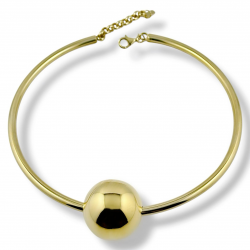 Collana rigida boule in argento dorato