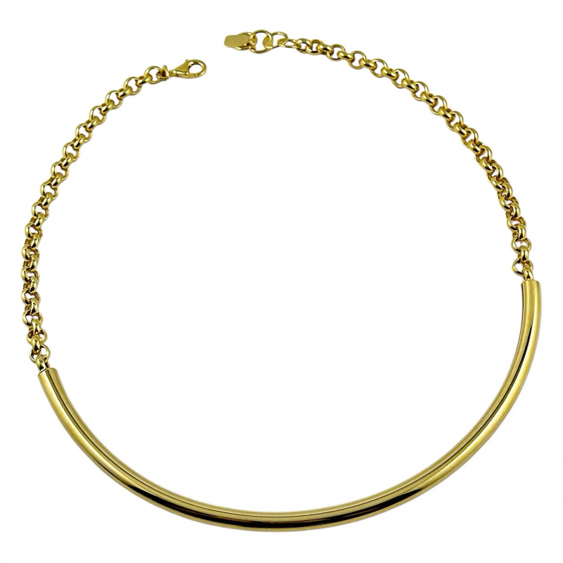 Collana semirigida in argento dorato