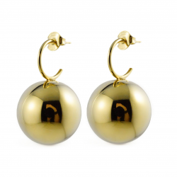 Orecchini pendenti boule in argento dorato