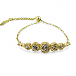 Bracciale trilogy in argento dorato e cubic zirconia
