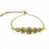 Bracciale trilogy in argento dorato e cubic zirconia