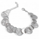 Bracciale in argento dorato con monete satinate