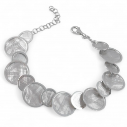 Bracciale in argento dorato con monete satinate