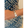 Bracciale in argento dorato con monete satinate