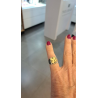Anello sigillo carrè in argento con quadrifoglio