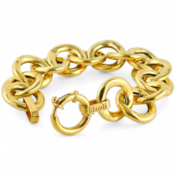 Bracciale donna ad anelli in argento dorato