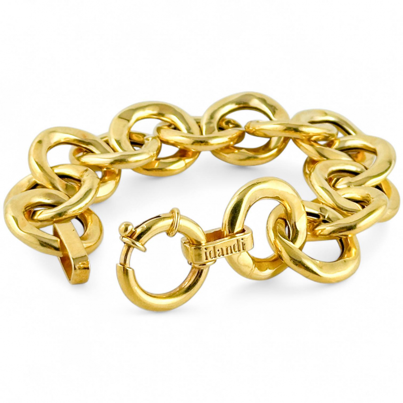 Bracciale donna ad anelli in argento dorato