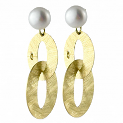 Orecchini donna ovali pendenti con perle