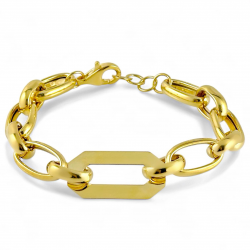 Bracciale donna con maglia piatta in argento dorato