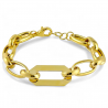 Bracciale donna con maglia piatta in argento dorato