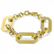Bracciale donna con maglie piatte in argento dorato