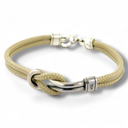 Bracciale Roreef in corda nautica con nodo in argento