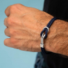 Bracciale Roreef in corda nautica con nodo in argento