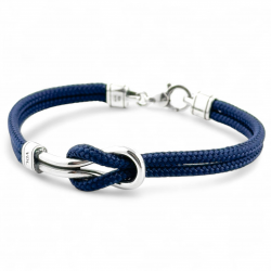 Bracciale Roreef in corda nautica con nodo in argento