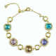 Bracciale donna multicolor in argento dorato e quarzi colorati