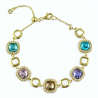 Bracciale donna multicolor in argento dorato e quarzi colorati