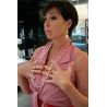 Collana in argento dorato con perle coltivate