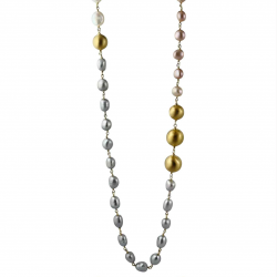 Collana in argento dorato con perle coltivate
