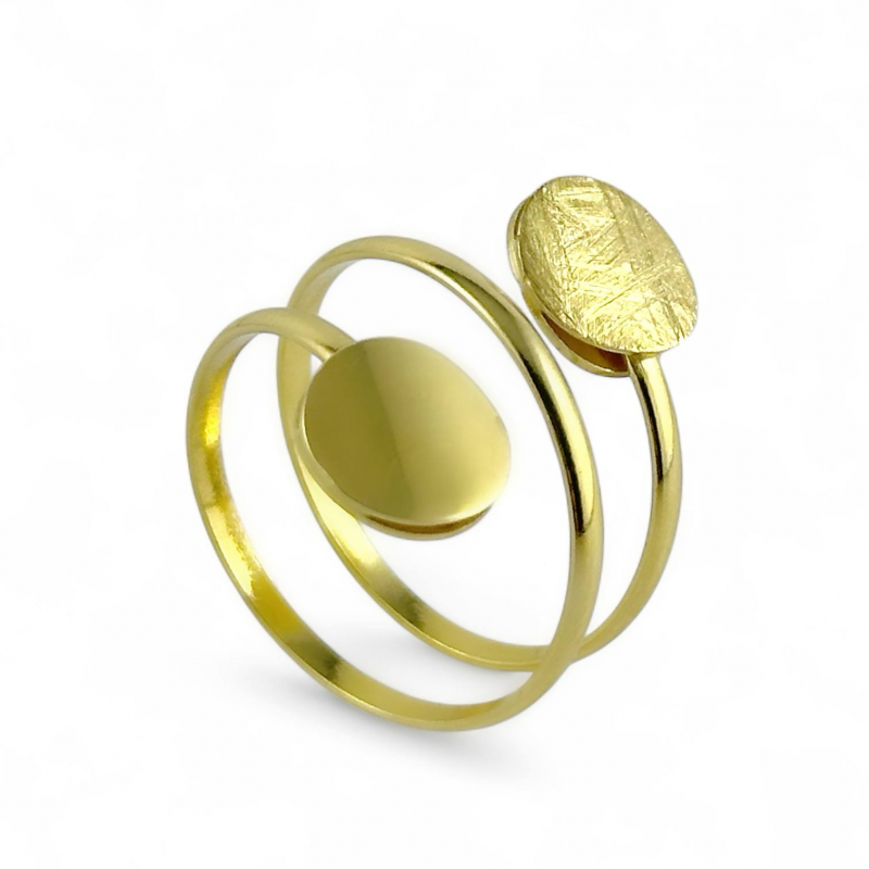 Anello donna contrariè in argento dorato