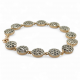 Bracciale donna retrò con toppe in argento e zirconi
