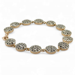 Bracciale donna retrò con toppe in argento e zirconi
