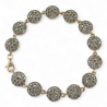 Bracciale donna retrò con toppe in argento e zirconi