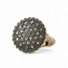 Anello donna retrò con toppa e zirconi