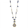 Collana donna Ishwara in argento dorato con zaffiri blu