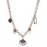 Collana in argento rosa con charms pendenti