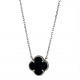 Collana in argento con quadrifoglio nero