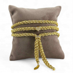 Bracciale che diventa collana in seta colorata e argento - Patrizia Farinola