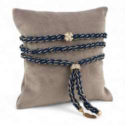 Bracciale che diventa collana in seta colorata e argento - Patrizia Farinola
