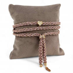 Bracciale che diventa collana in seta colorata e argento - Patrizia Farinola