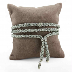 Bracciale che diventa collana in seta colorata e argento - Patrizia Farinola