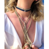 Bracciale che diventa collana in seta colorata e argento - Patrizia Farinola