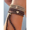 Bracciale che diventa collana in seta colorata e argento - Patrizia Farinola