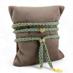 Bracciale che diventa collana in seta colorata e argento - Patrizia Farinola