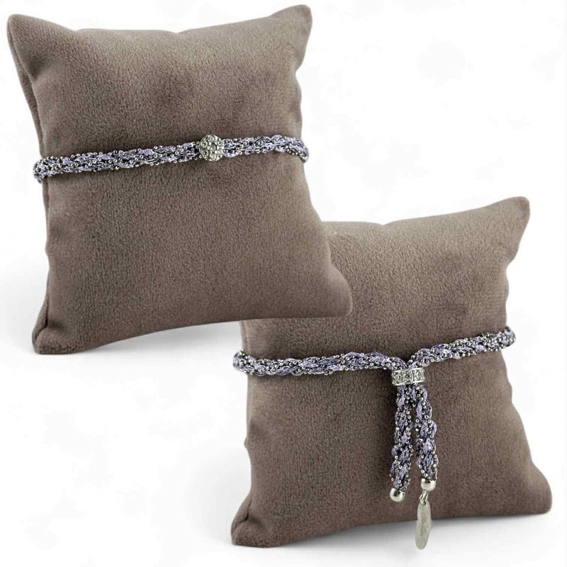Bracciale in seta colorata e argento - Patrizia Farinola