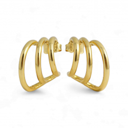 Orecchini donna triplo cerchio in oro giallo