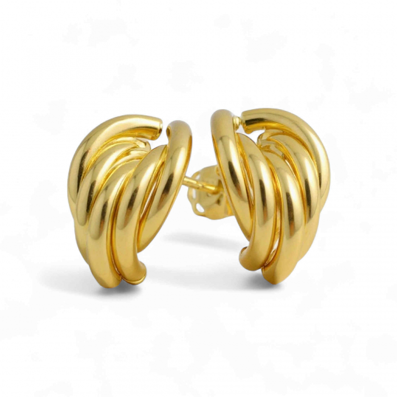 Orecchini donna intrecciati in oro giallo